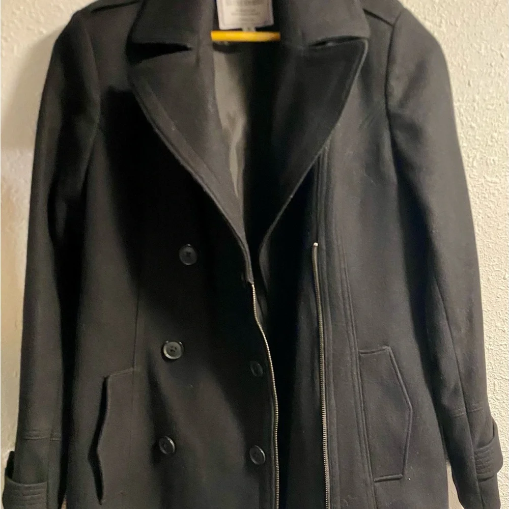 Lucky brand Women's Black Pea Coat, medium, in excellent condition - Picture 4 of 4